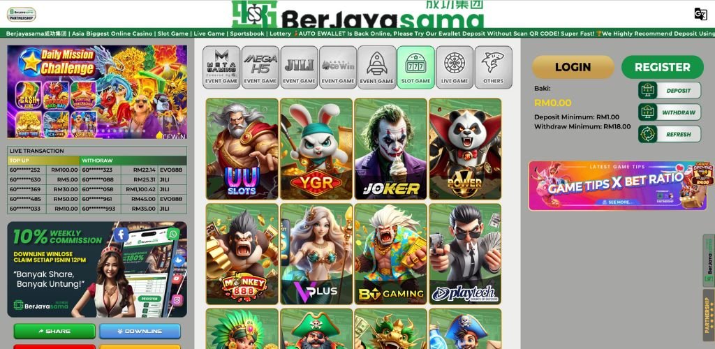 Berjayasama slot games for Malaysians.