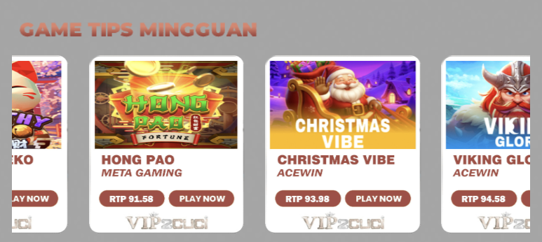 VIP2Cuci casino weekly game tips