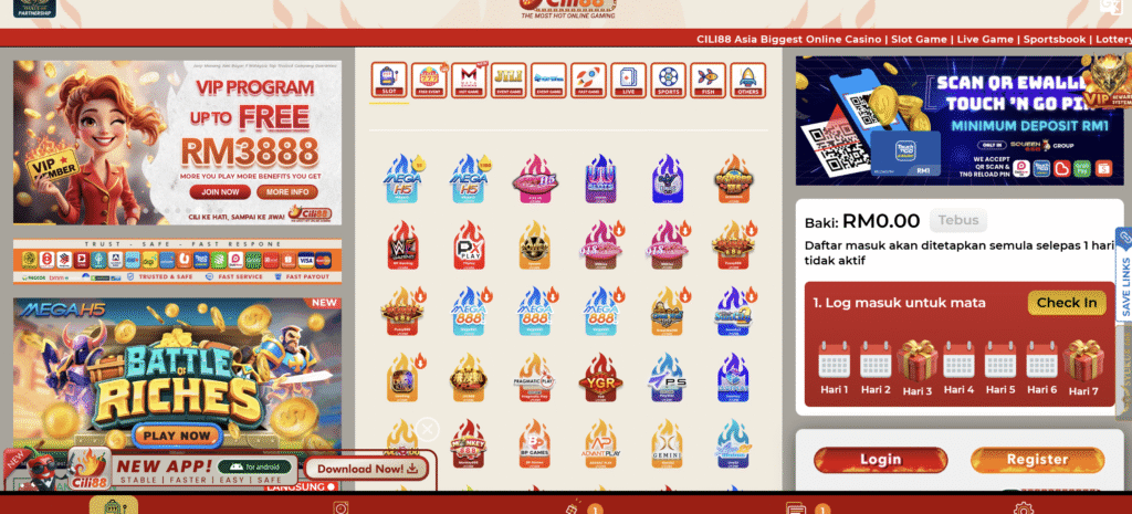 Cili88 casino slot games listing