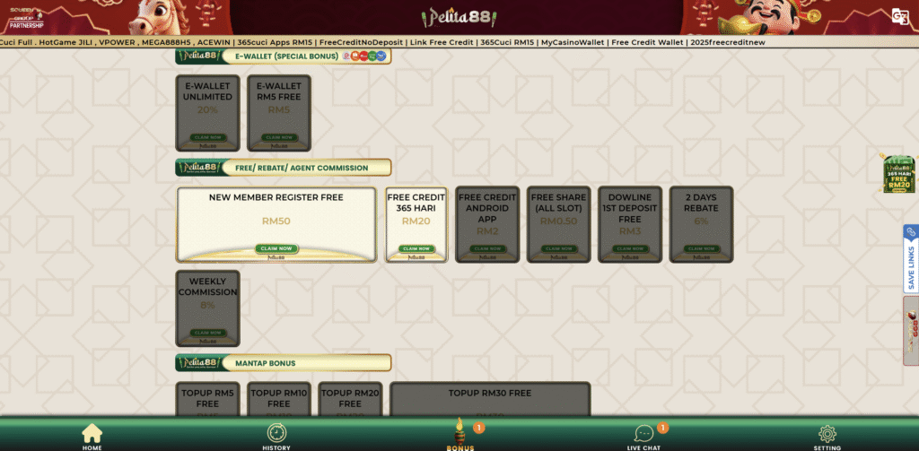Pelita88 casino free credit bonus