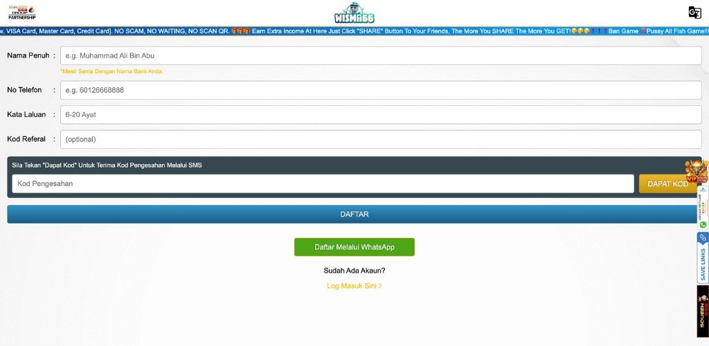 Wisma66 register page