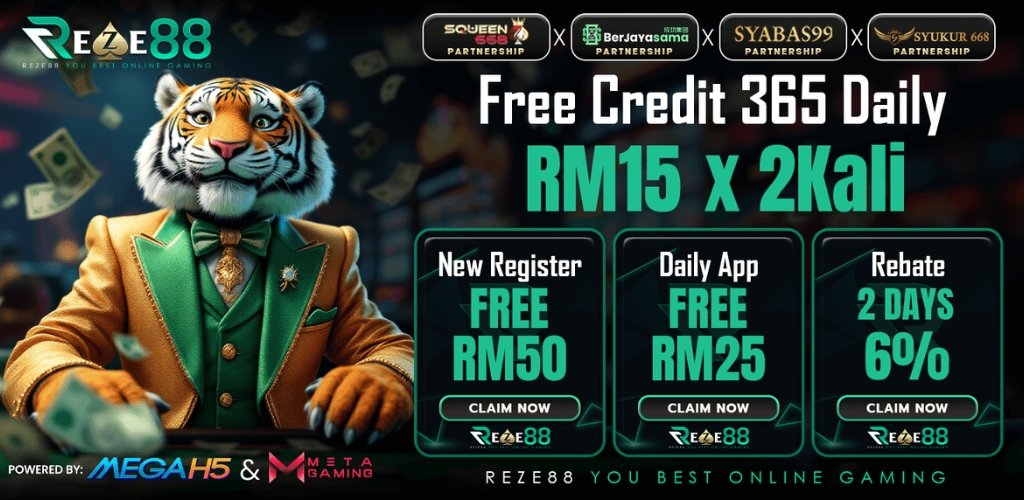 Reze88 Free Credit 365 Hari Daily Free Credit